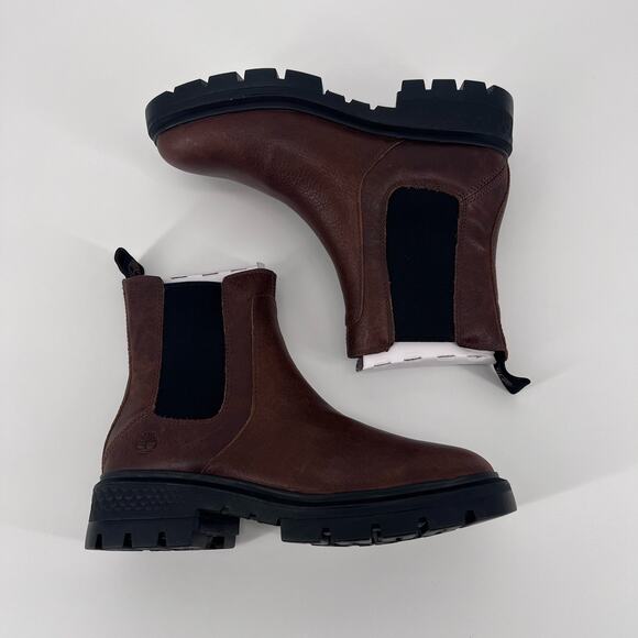 Timberland Cortina Valley Chelsea Dark Brown Full Grain Boots Women’s Size 8.5 M - Picture 1 of 6